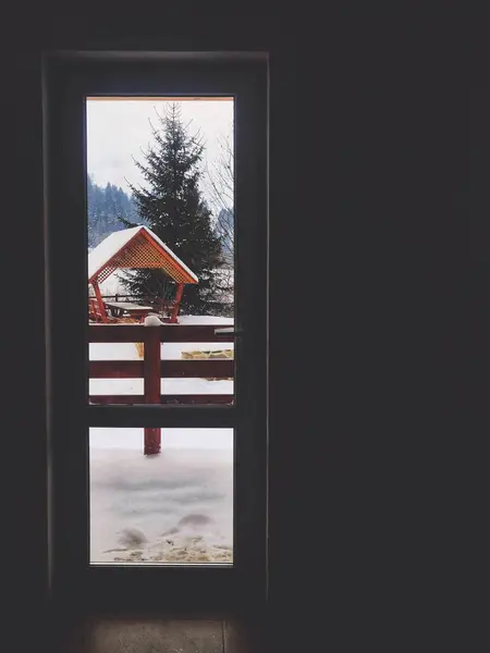 Uitzicht Het Raam Van Het Huis — Stockfoto