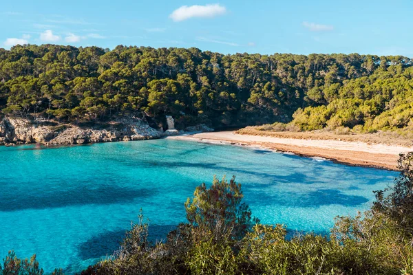 Покинутые Райские Пляжи Весной Летом Менорке Испанском Средиземноморском Острове После — стоковое фото