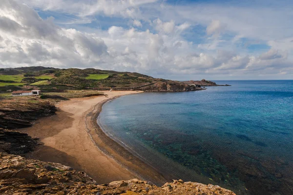 Praia Mica Praias Paradisíacas Abandonadas Durante Primavera Verão Menorca Uma — Fotografia de Stock