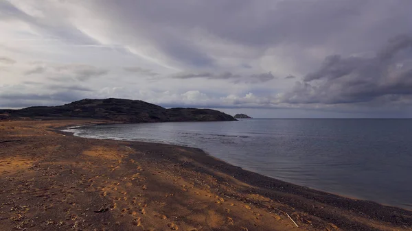 Binimel Praia Praia Paradisíaca Abandonada Durante Primavera Verão Menorca Uma — Fotografia de Stock