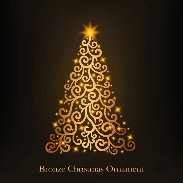 Illustrazione Vettore Ornamento Dell Albero Natale Bronzo Incandescente Addobbi Natalizi Illustrazione Stock