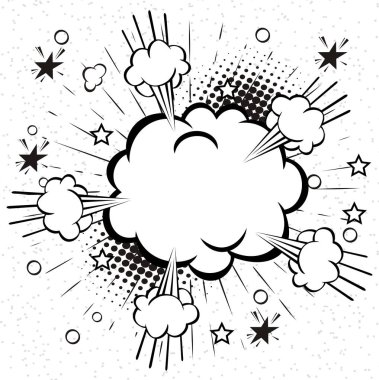Boş metin komik speecblank metin komik konuşma balonları pop sanat styleh kabarcıkları pop sanat tarzı