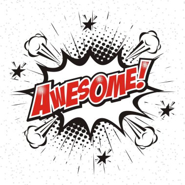 Harika, metin komik konuşma balonları pop sanat tarzı