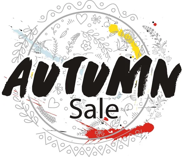 Hand Getrokken Van Herfst Sale — Stockvector