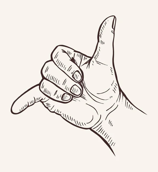 Χέρι Που Σκίτσο Του Χειρονομία Μου Τηλεφωνήσει Χειρονομία — Διανυσματικό Αρχείο