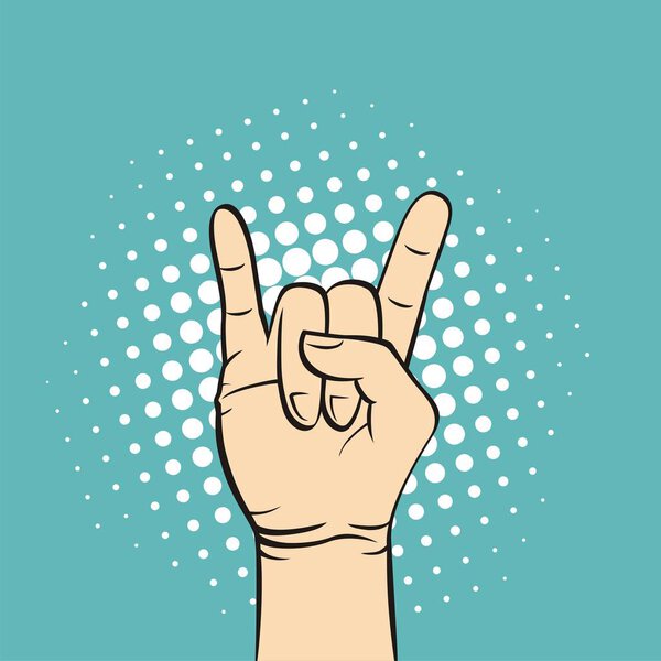 rock and roll sign, hand gesture