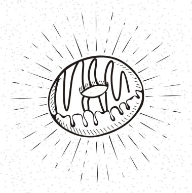 Grunge arka plan üzerinde izole çörek