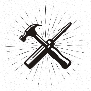 çekiç simgesi doodle tarzı, vektör çizim