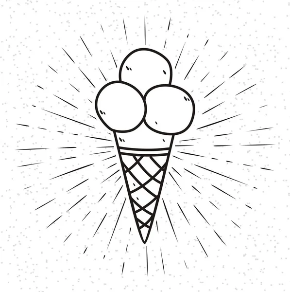 Vector Ice Cream Sunburst Background — Stock Vector