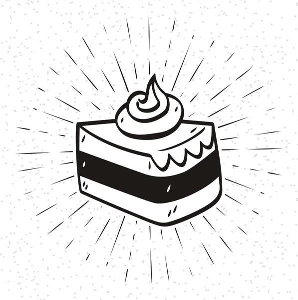 Födelsedag Tårta Ikon Vektor Illustration — Stock vektor