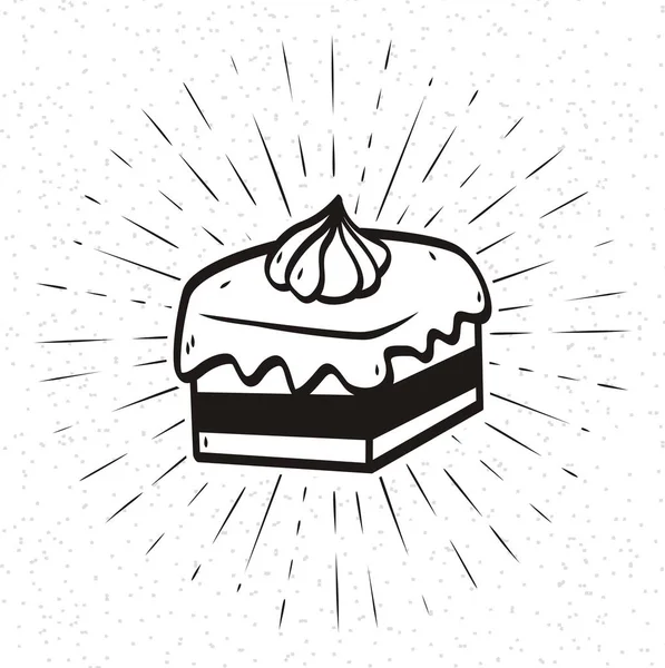 Icône Gâteau Anniversaire Illustration Vectorielle — Image vectorielle