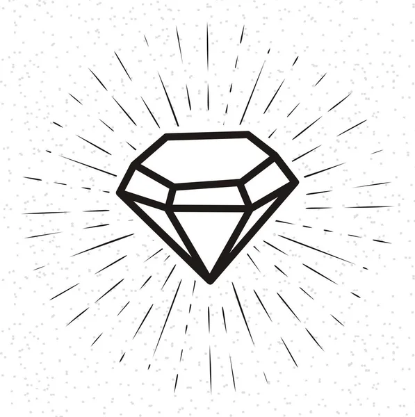 Hand Drawn Diamond Vector Illustration — Stock Vector