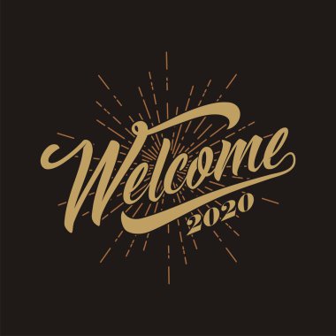 Hoşgeldiniz 2020 grunge arka plan üzerinde
