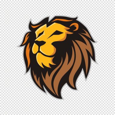 Aslan logo için t-shirt, aslan maskot spor giyim tipografi amblemi grafik, atletik giyim damga kafa.