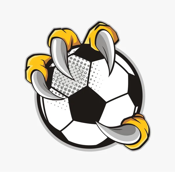 Kartal pençe bir futbol topu tutan, vektör illüstrasyon