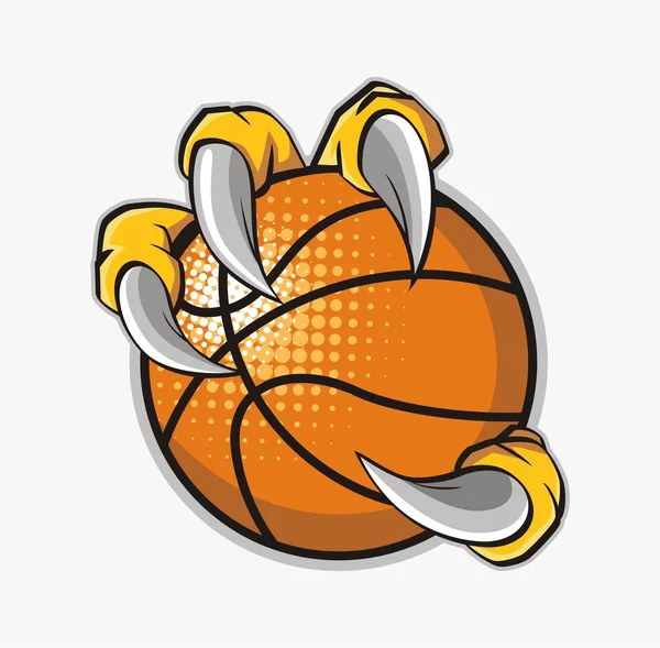 バスケットボールボールを保持するワシの爪 ベクトルイラスト — ストックベクタ