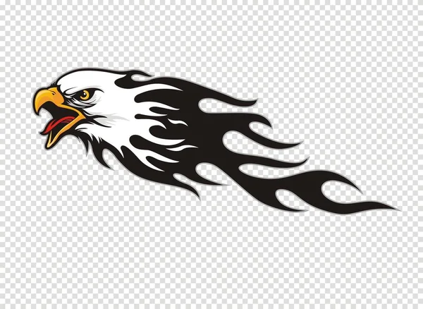 Cabeza Águila Con Llama Hawk Mascota Deporte Desgaste Tipografía Emblema — Vector de stock