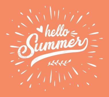 Merhaba Summer 'ın el çizimi, vektör illüstrasyonu