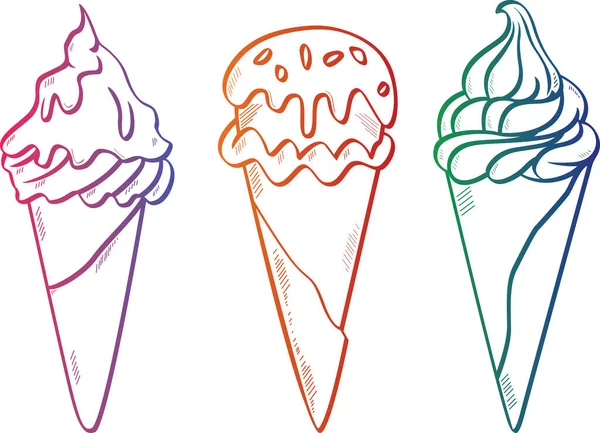 Doodle Ice Cream Paper Background — Stock Vector