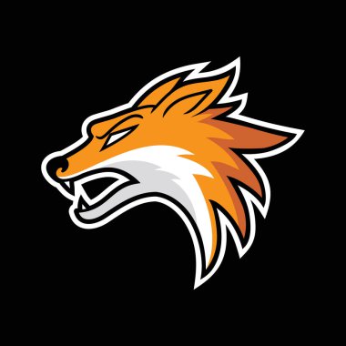 Tilki kafası maskotu, vektör illüstrasyonu