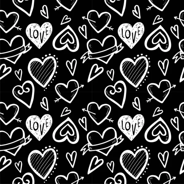 Modèle Sans Couture Icône Coeur Modèle Symboles Amour Illustration Vectorielle — Image vectorielle