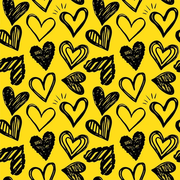 Seamless Pattern Heart Icon Love Symbols Template Vector Illustration — Stock Vector