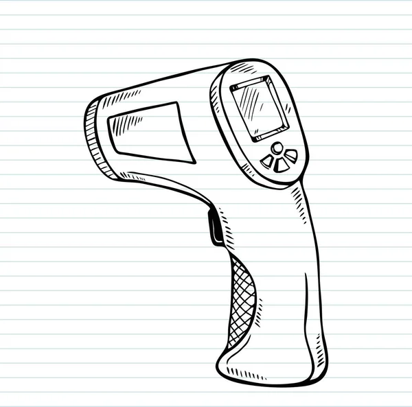 Thermo Gun För Kontrollera Mänsklig Kroppstemperatur Påvisande Smittspridare För Virus — Stock vektor