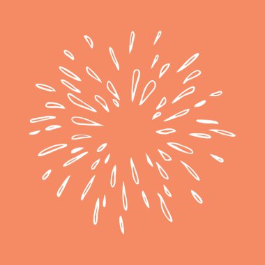 Yıldız patlaması el çizimi, klasik radyal patlama, vektör çizimi
