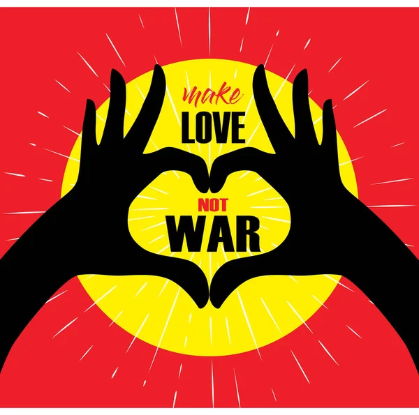 Älska Inte Krig Med Handgester — Stock vektor