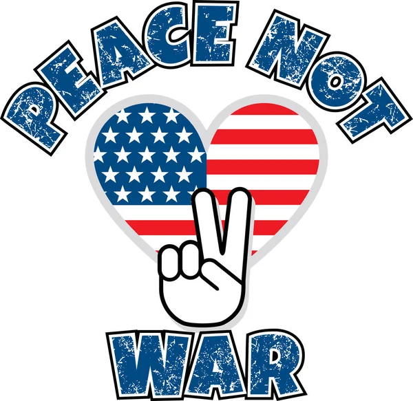 Vredesteken Gebaar Boven Amerikaanse Vlag — Stockvector