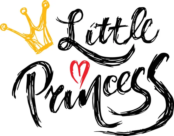 Little Princess Lettering Design Crown — Stock Vector