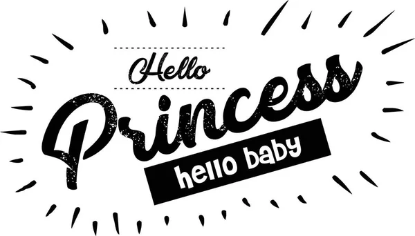 Hello Princess Lettering Design — Stock Vector