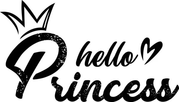 Merhaba Prenses Harf Tasarımı — Stok Vektör