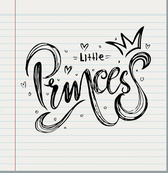 Projeto Letras Little Princess — Vetor de Stock