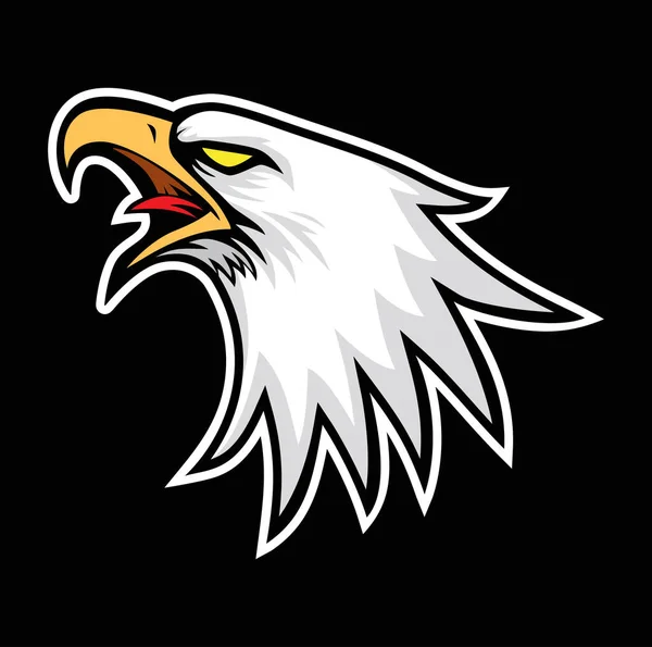 Dibujado Mano Cabeza Águila Mascota Águila Para Camiseta Desgaste Deportivo — Vector de stock