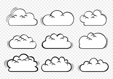  Bulut simgesi kümesi, Vektör illüstrasyonu