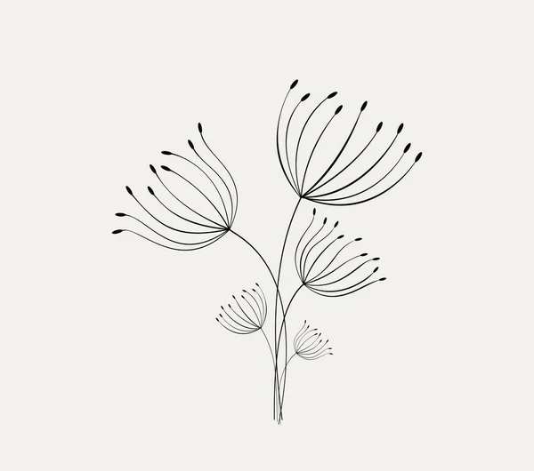 タンポポの手描きベクトルイラスト — ストックベクタ