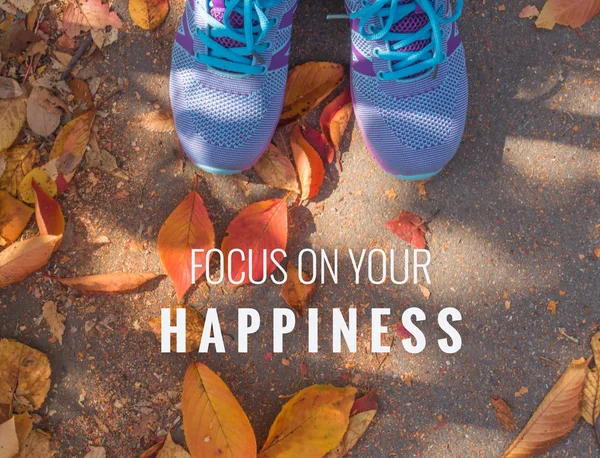 Quote Focus Your Happiness — Stock Photo, Image