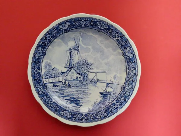 Blue and white delftware — Stock Photo, Image