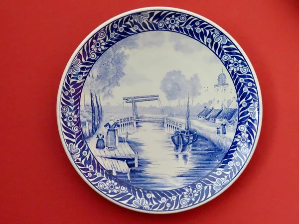 Blue and white delftware — Stock Photo, Image