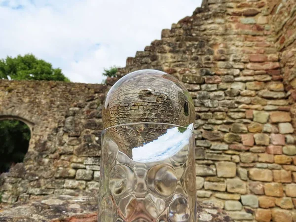 Pettingen castle in crystal ball — Stock Photo, Image