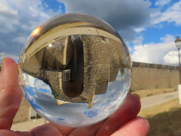 Rham tower inside crystal ball — Stock Photo, Image
