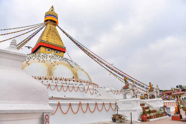 Boudhanath Stupa Med Färgglada Flaggor Kathmandu Nepal — Stockfoto
