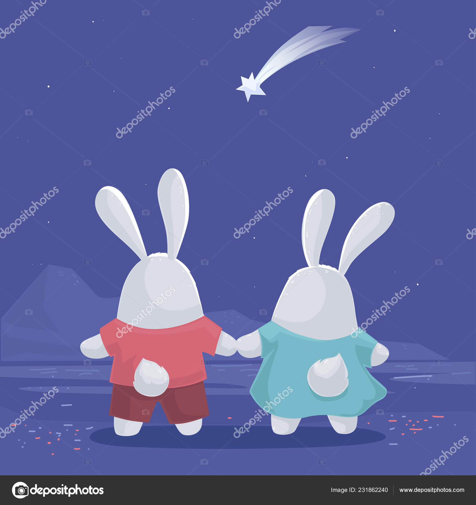 Two cartoon rabbits Vector Art Stock Images | Depositphotos Two cartoon rabbits Vector Art Stock Images | Depositphotos