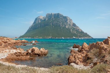 Tavolara Adası. Sardunya 'nın kuzey doğusunda. Olbia. İtalya