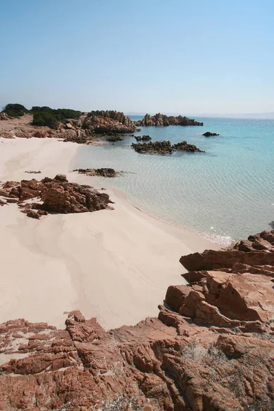 Wyspa Budelli Różowa Plaża Archipelag Maddalena Blisko Cieśniny Bonifacio Północna — Zdjęcie stockowe