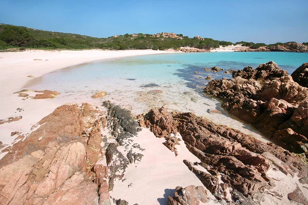 Budelli Eiland Pink Beach Archipel Maddalena Vlakbij Straat Van Bonifacio — Stockfoto