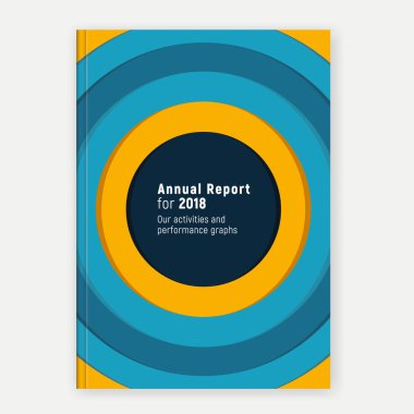 Dostu yıllık rapor tasarım. A4 boyutlu dergi ya da poster için şablon.