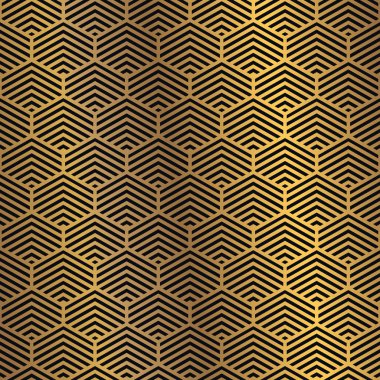 Karanlık bir arka plan üzerinde altın seamless modeli. En az tasarım deseni gösterişli altın gradyan ile birlikte. Vektör grafik tasarım öğesi.