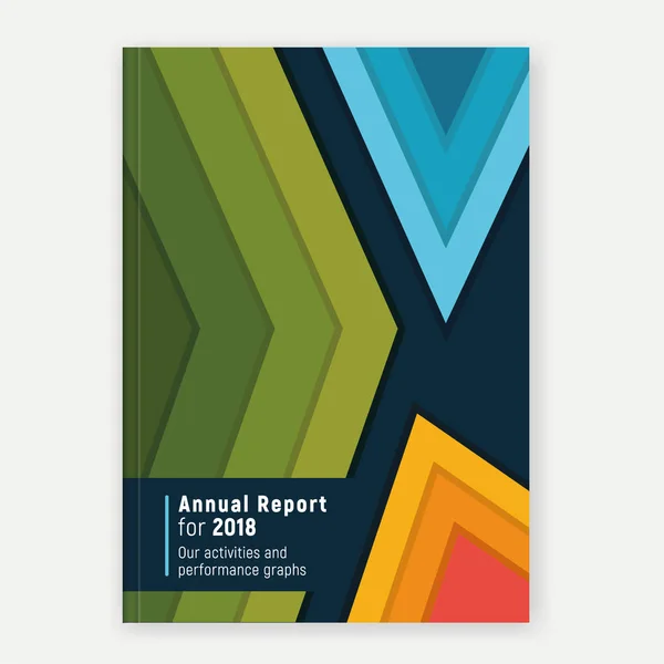 Geometric Design Annual Report Template Ready Your Project Colorful Layered — Stock Vector